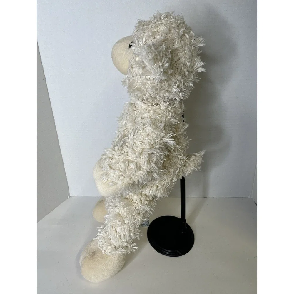 Build a Bear Loveable Lamb Plush White Brown Nose Standing Curly Shaggy 2005
